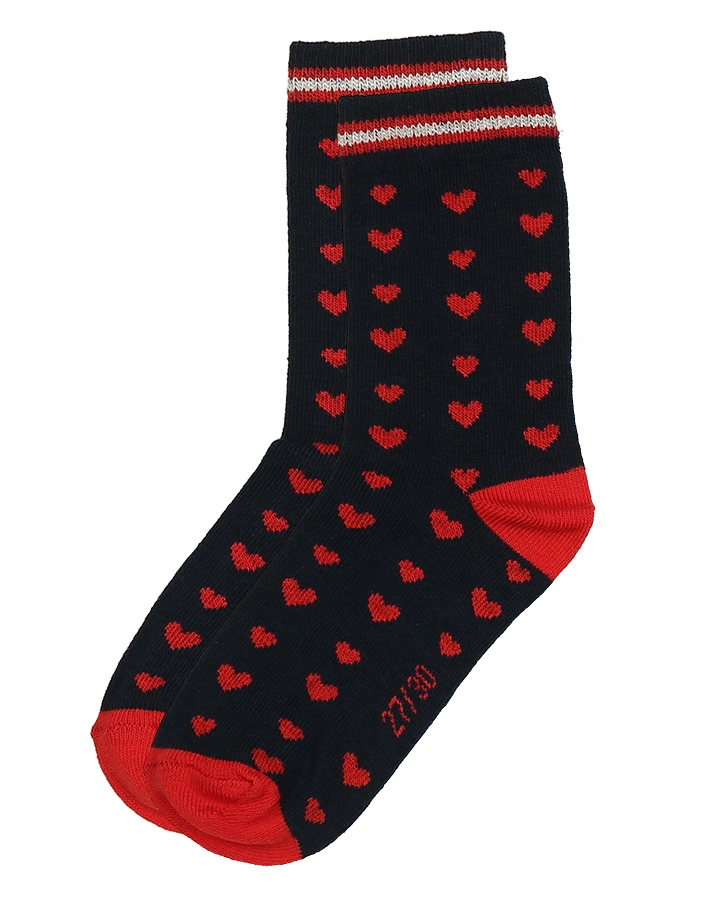 Socken HERZ 4er-Pack in rot/dunkelblau