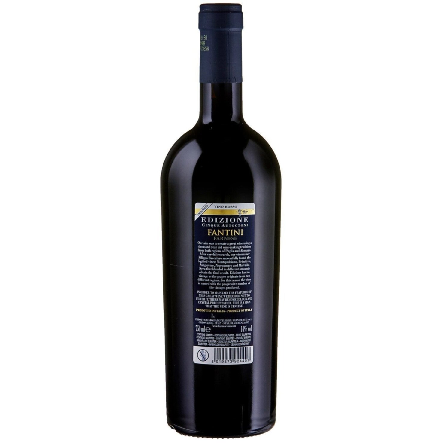 Vino Rosso d’Italia Edizione Cinque Autoctoni Fantini Farnese -75cl