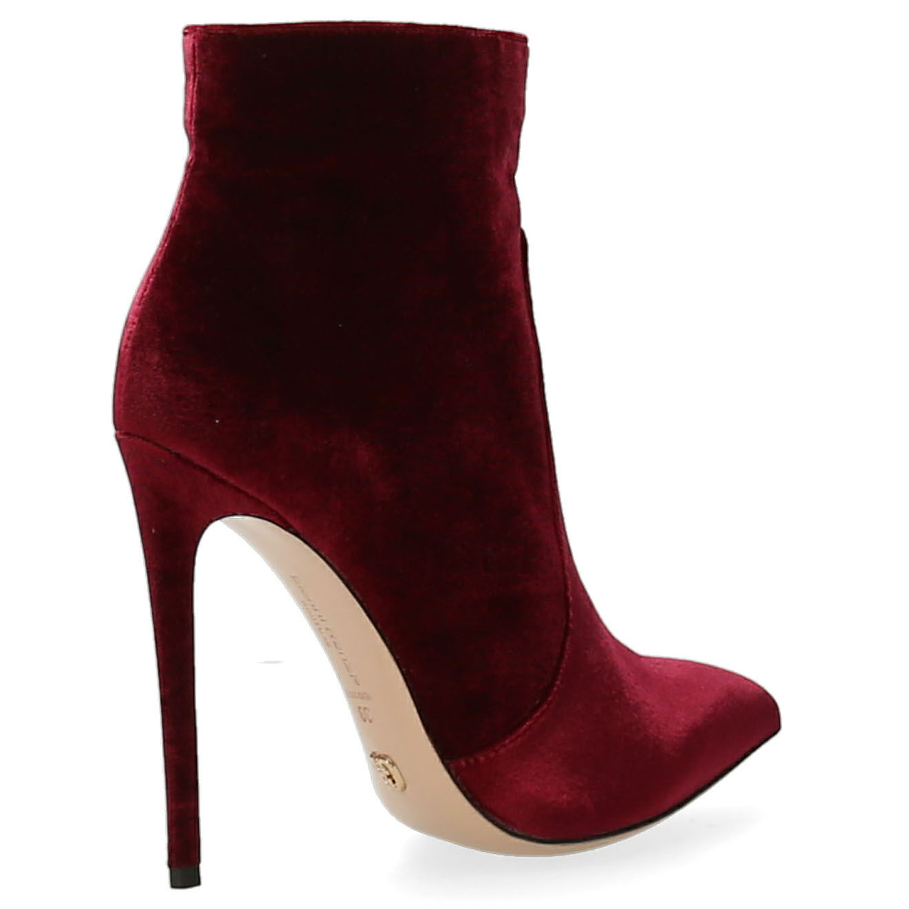 Gianni Renzi Bottines en Velours bordeaux - Talon 12 cm