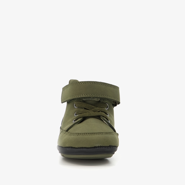 Groot leren babyschoenen groen met sterren