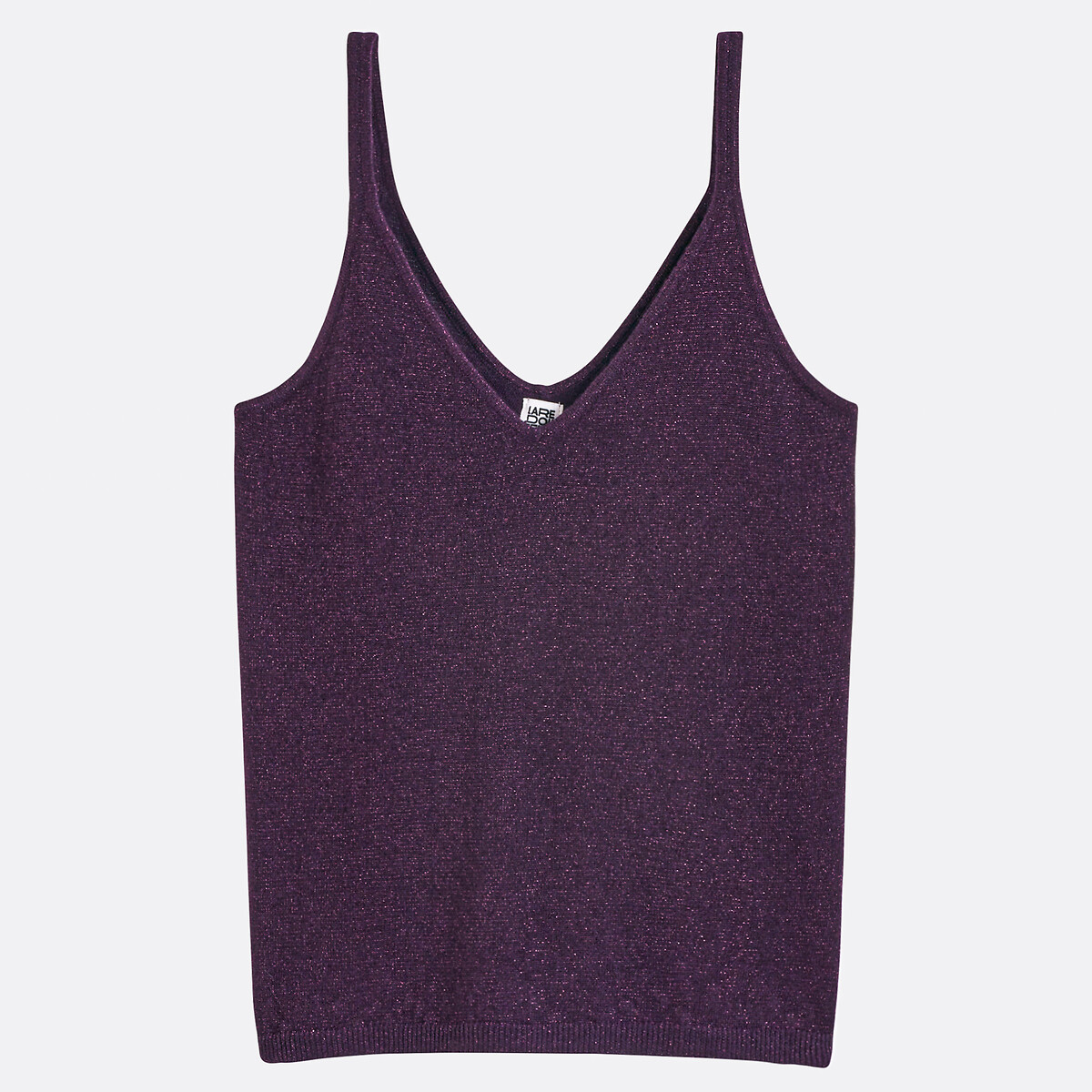 COLEÇÕES LA REDOUTE<br>Top de alças finas em tricô iridescente