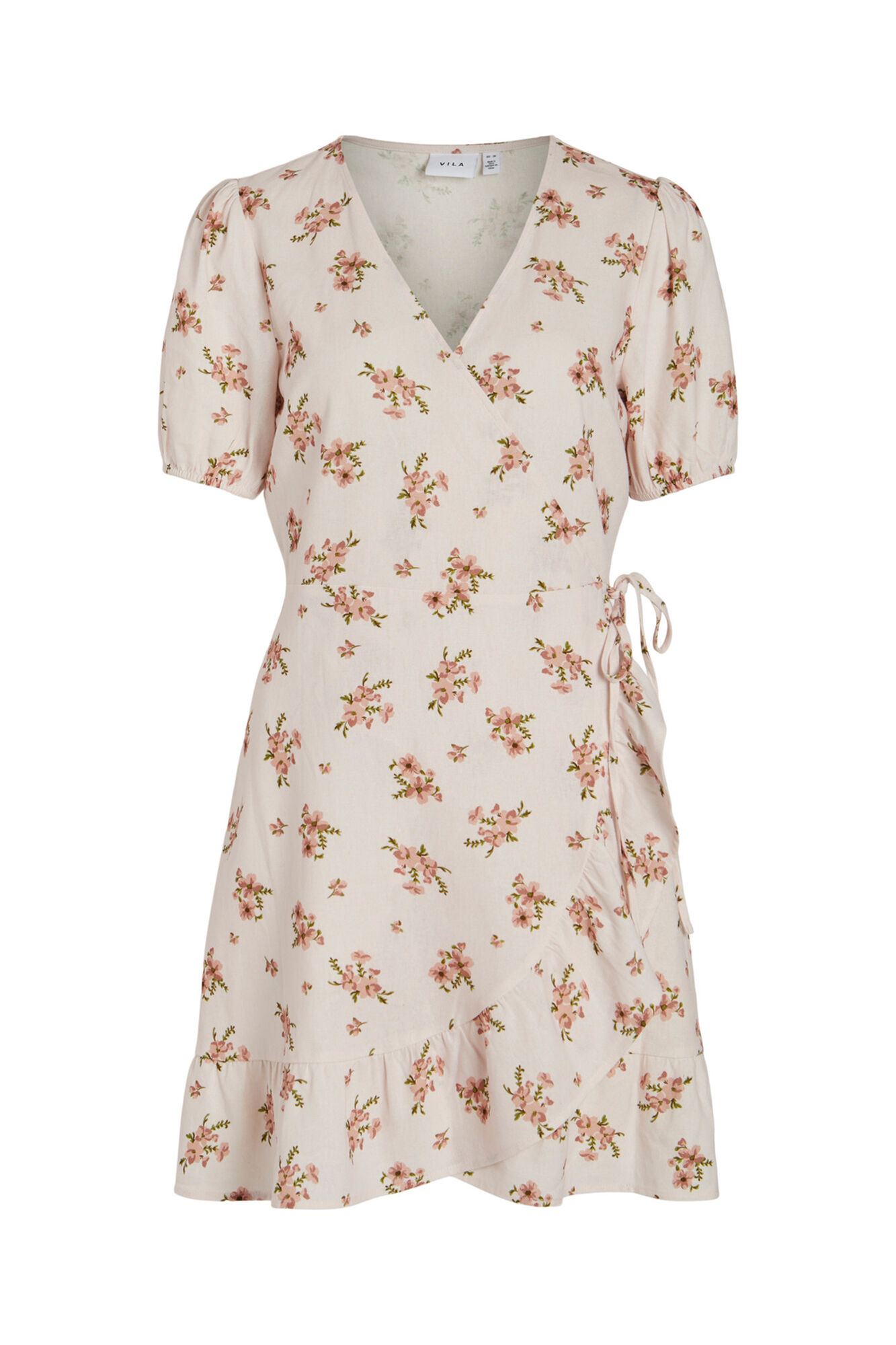 Vestido curto de linho - Rosa
