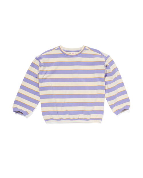 pull côtelé rayures violet