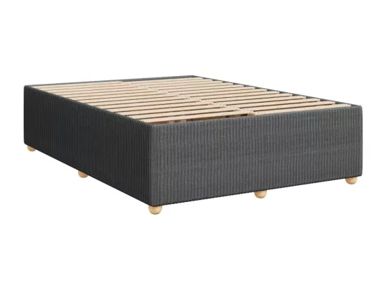Sommier à lattes de lit avec matelas Gris foncé 160x200cm Tissu