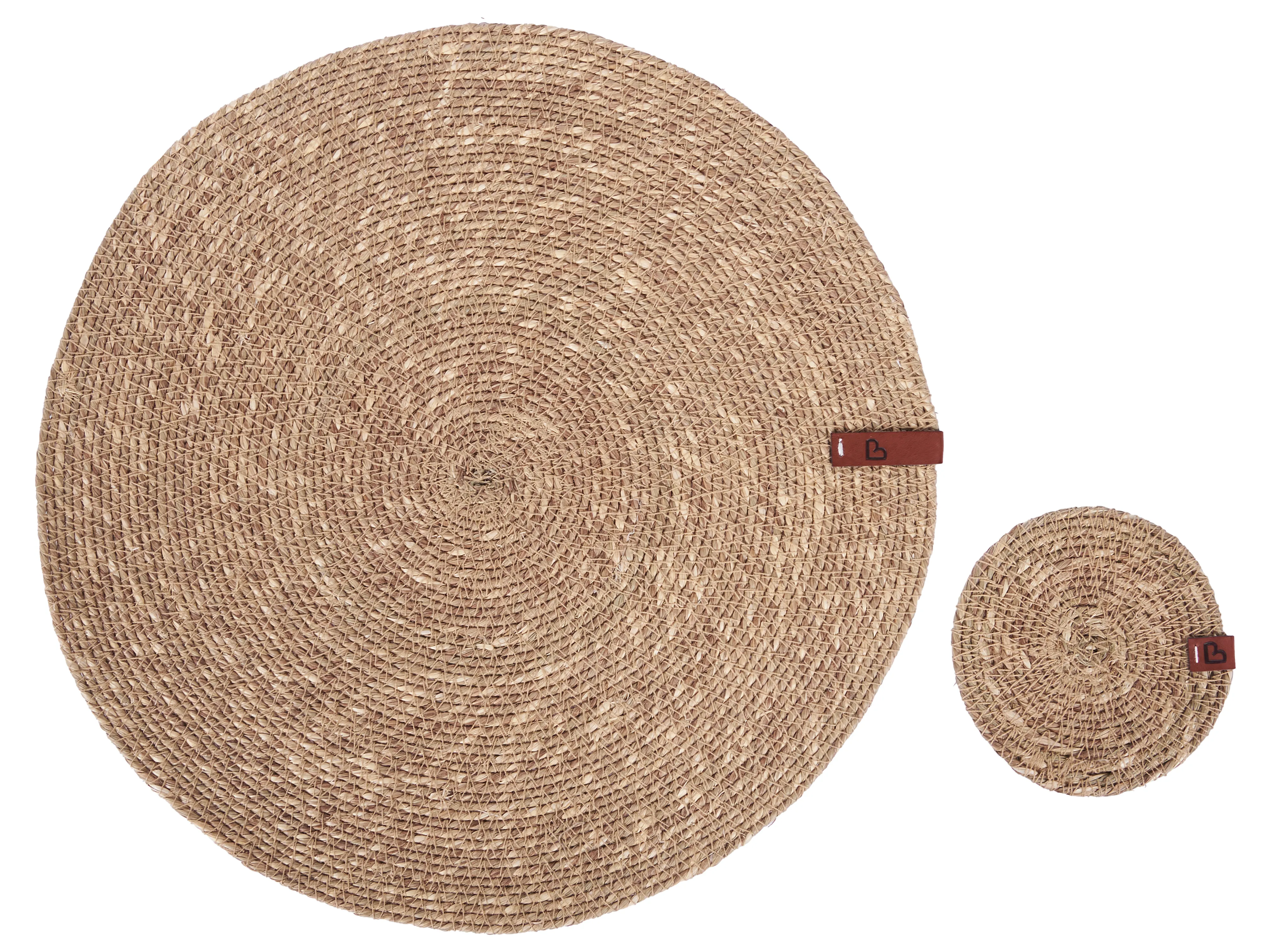 Placemats en onderzetters set KUNZEA Natuurlijk Zeegras