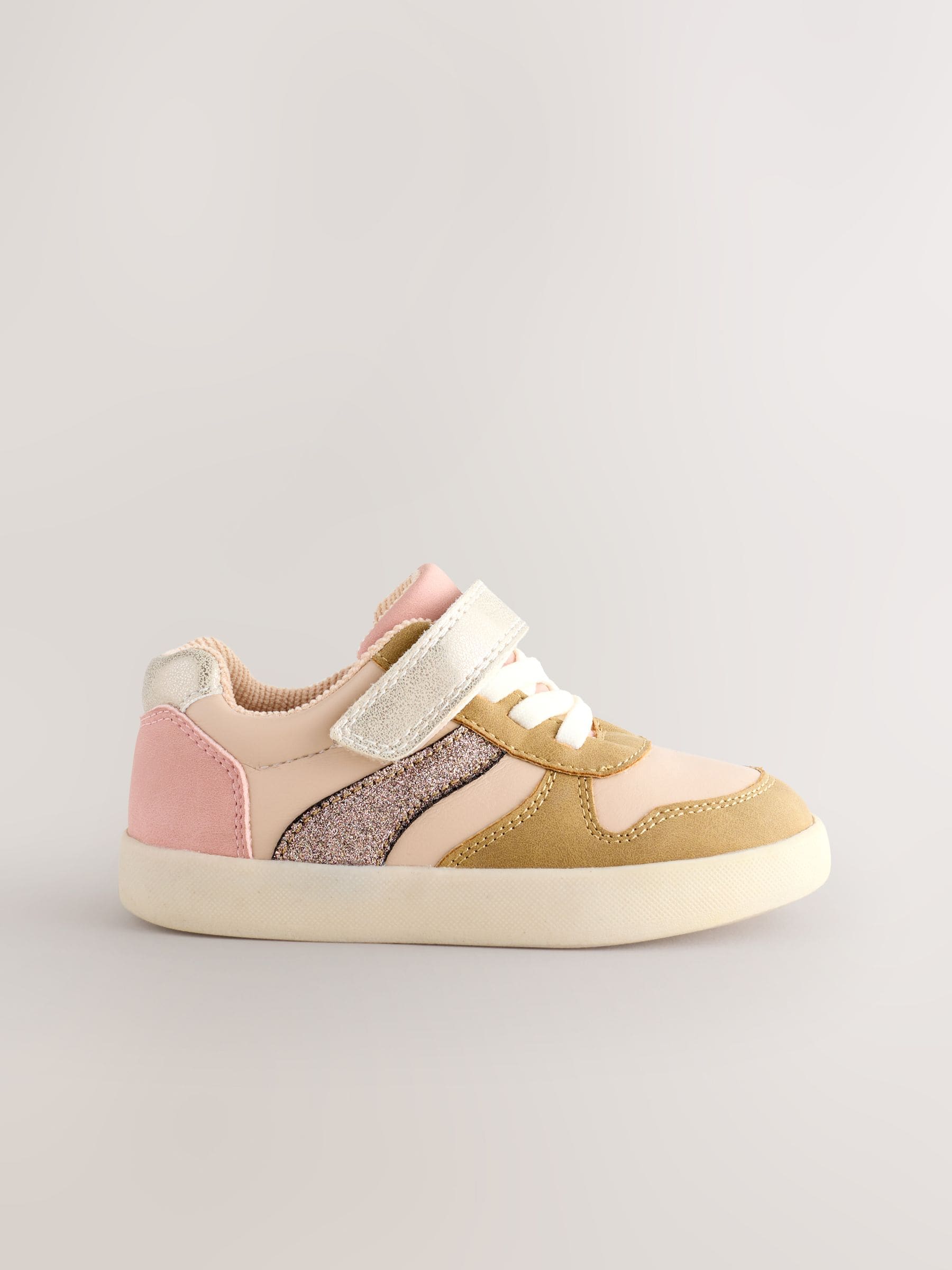 Neutraal - Sneakers met elastische veters en klittenbandsluiting