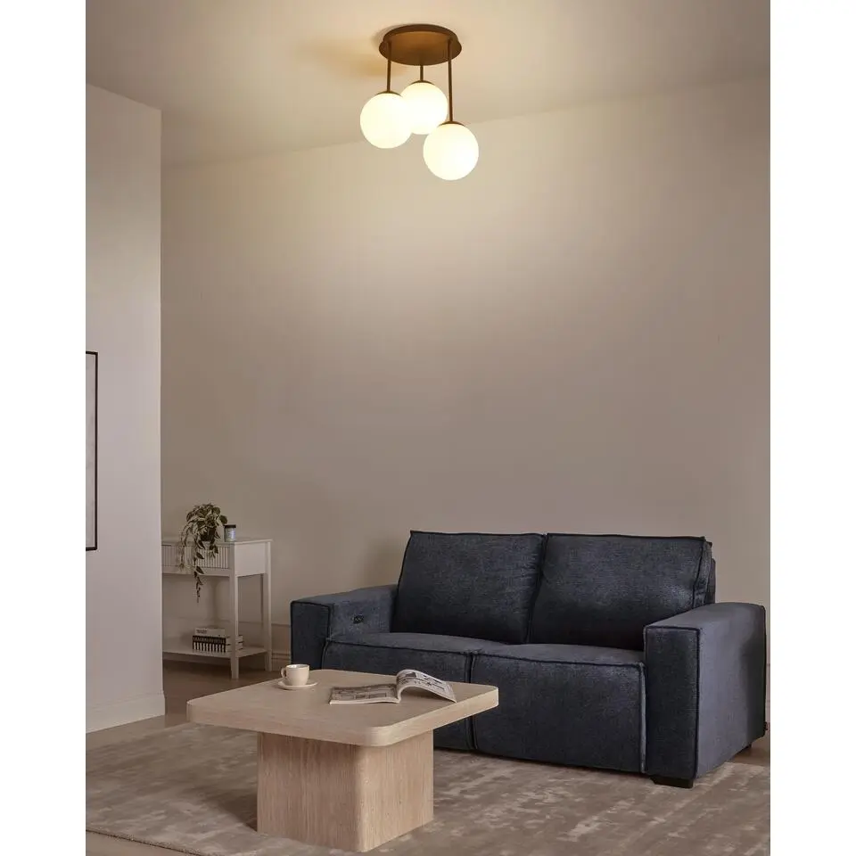 RIANA - Plafondlamp 3 lichten - Zwart - IJzer