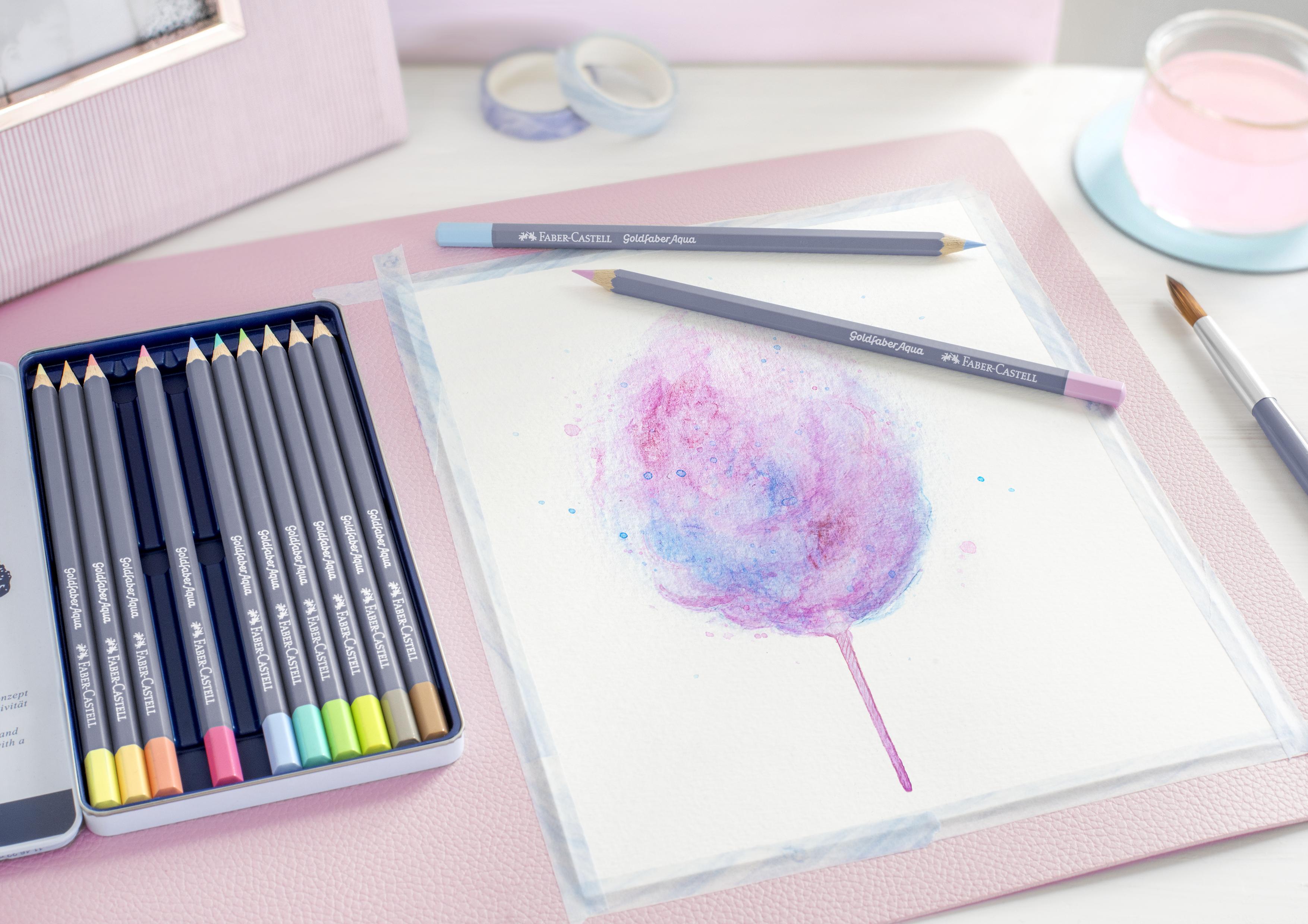 Faber-Castell - Gofa Aqua metal box of 12 pastel colours (114622)