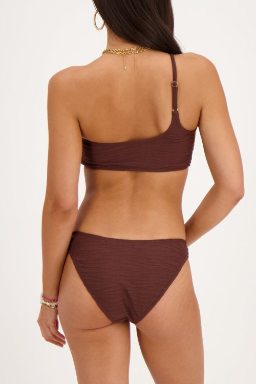Bruin bikini broekje met structuur