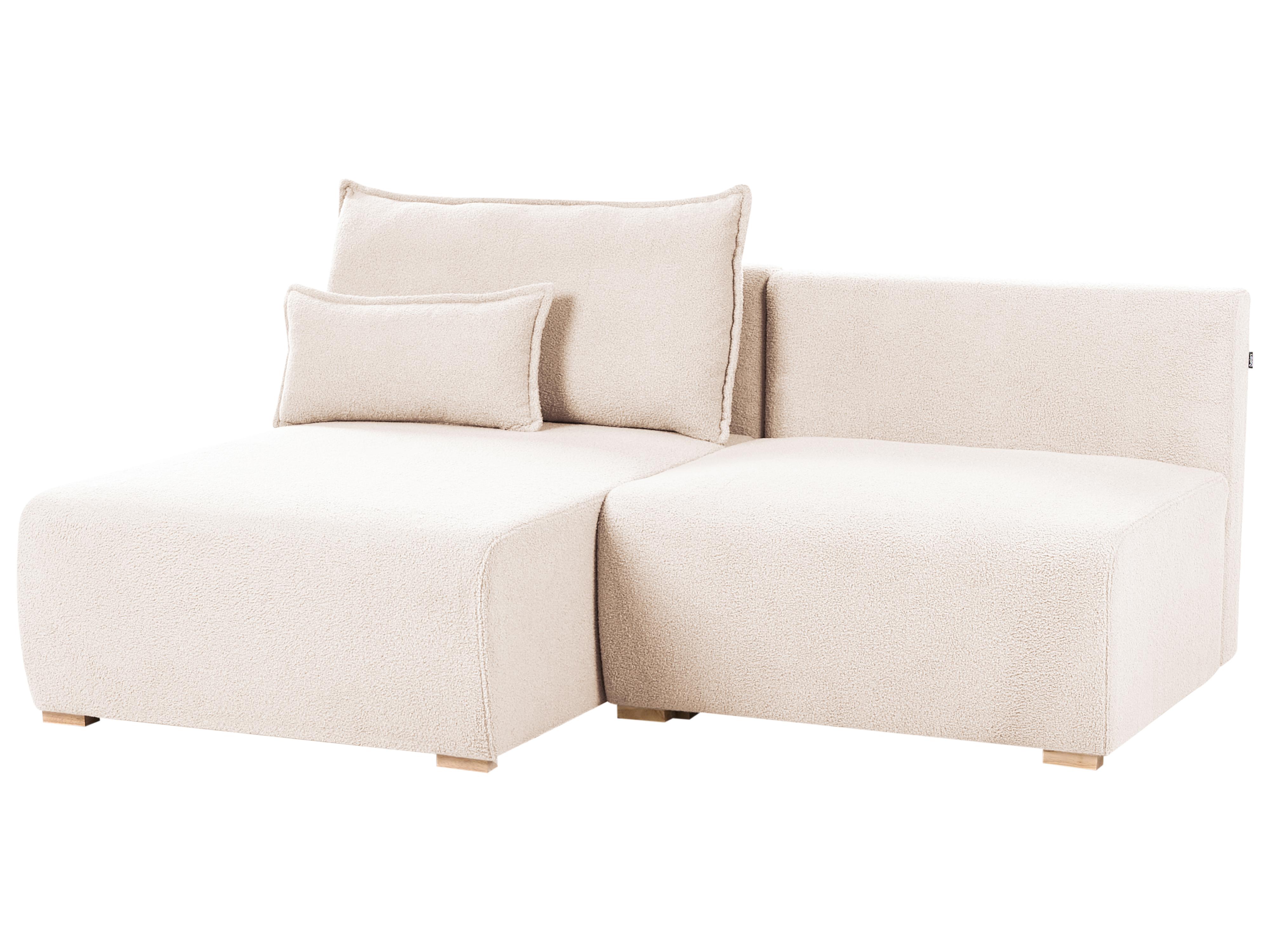 Modulaire hoekbank NERBO Bouclé Beige rechtszijdig