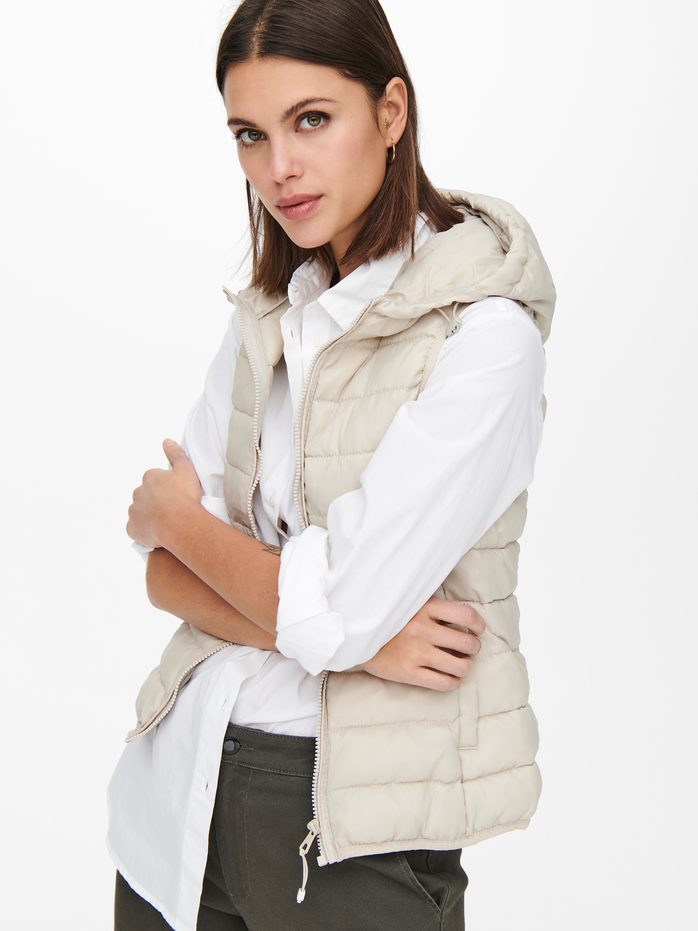 ONLY Steppweste »ONLNEWTAHOE HOOD WAISTCOAT OTW NOOS« Kunstfaser