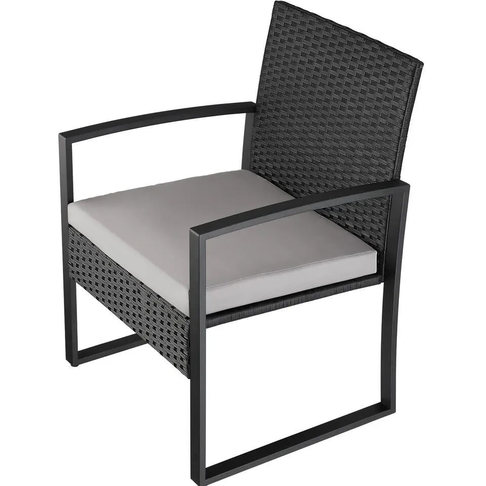tectake - balkonset Granada - wicker - zwart
