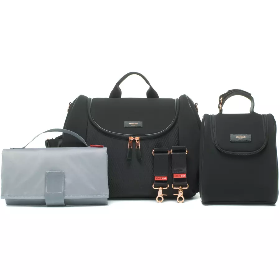 storksak Wickelrucksack Poppy Luxe Black Scuba