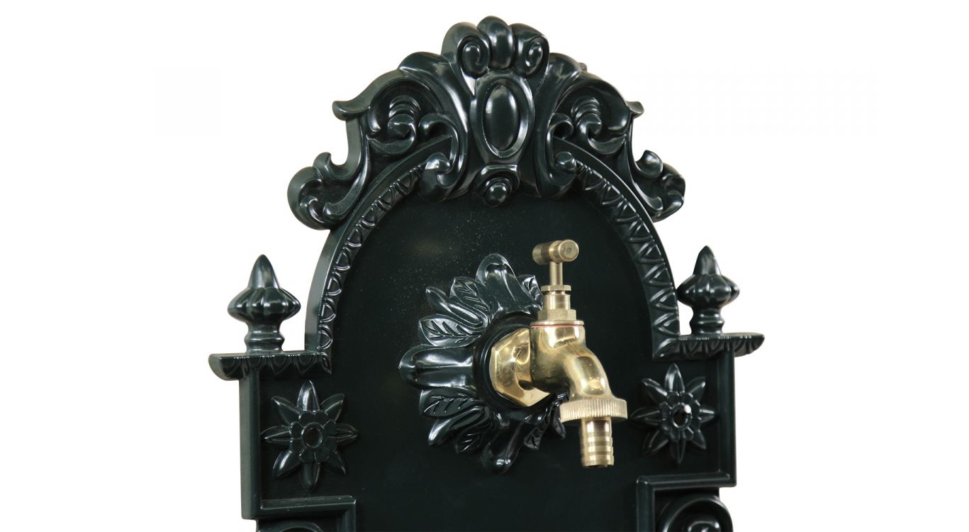 Fontaine de jardin aluminium vert 37x18.5x61.5cm