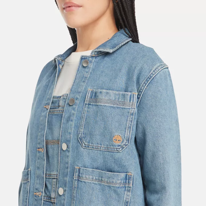 Veste Chore en denim avec technologie Refibra pour femme en bleu
