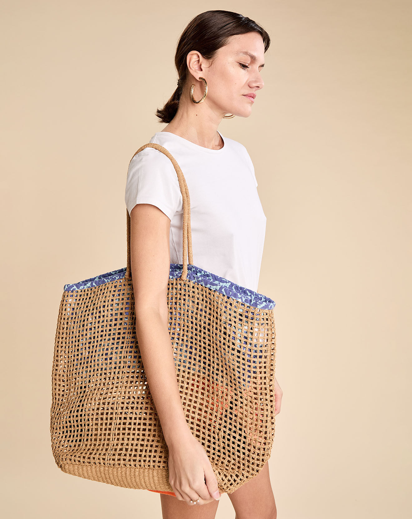 Bellerose Sac cabas en Raphia Eice natural - 53x37x22 cm