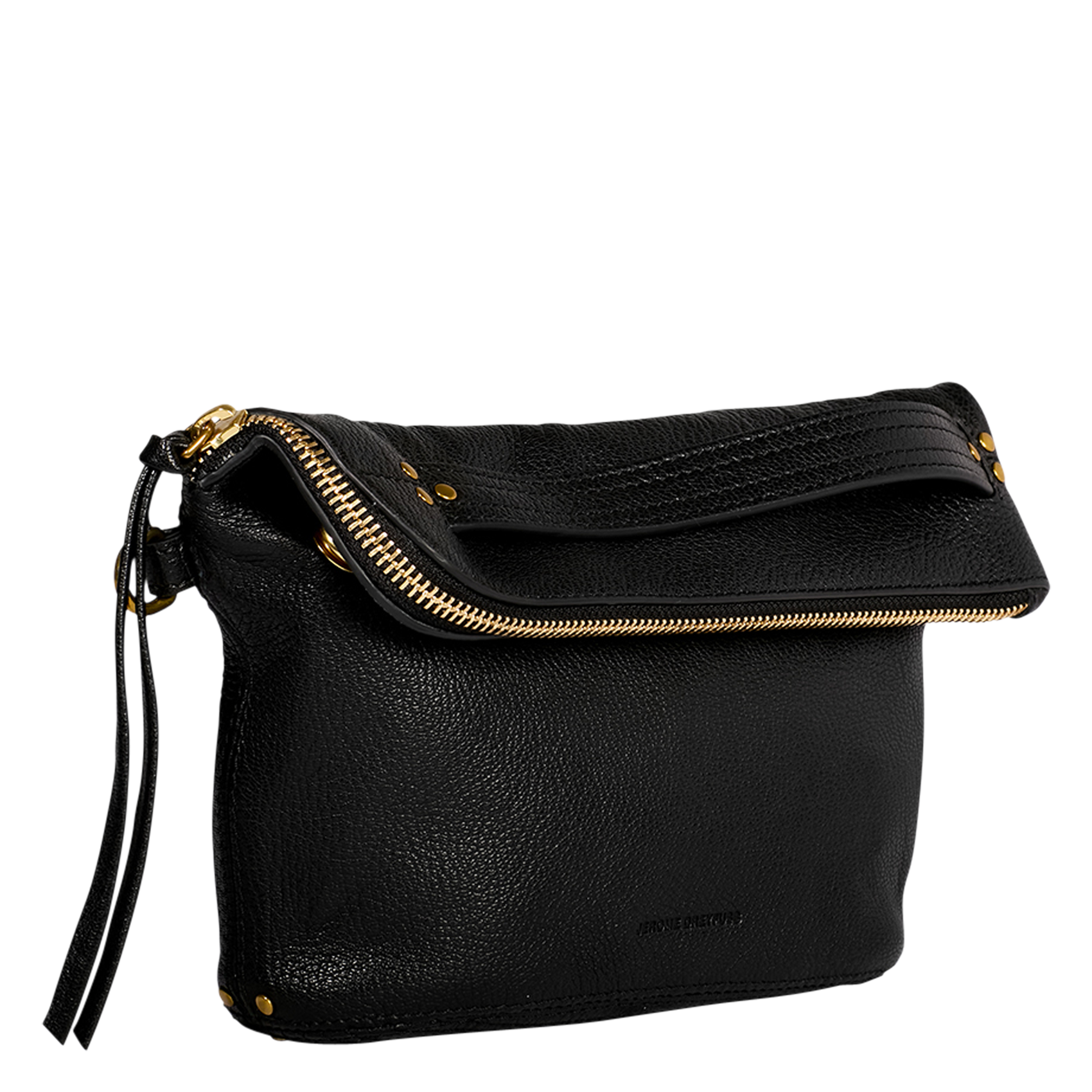 LUCKY - Pochette en cuir métallisé | Noir