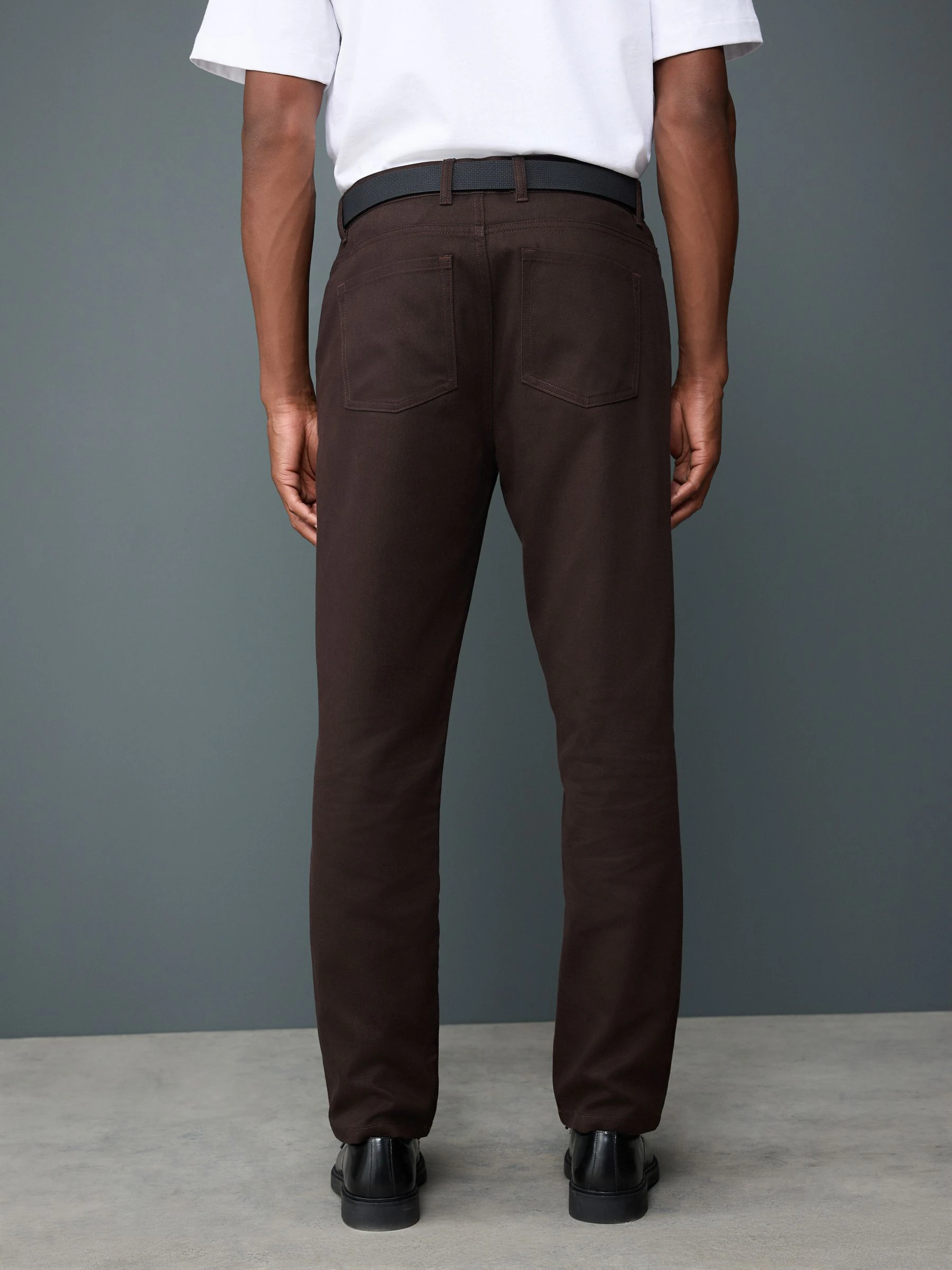 Bruin - Straight fit - Smart Brushed Cotton TENCEL™ Lyocell Blend Chinos With Belt