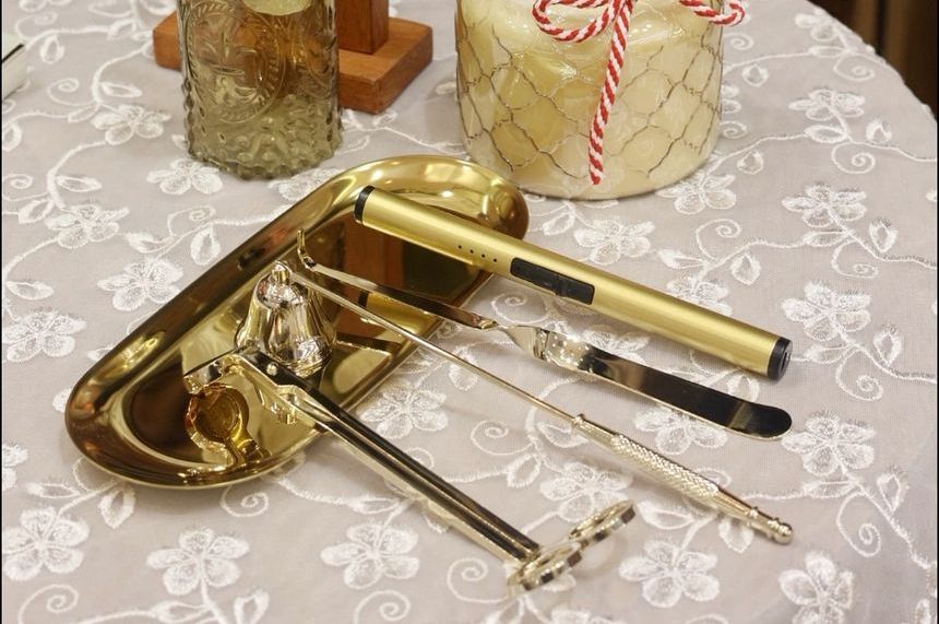 CANDLIA - Kaarsenlonttrimmer van legering / kaarsendover / haak / set