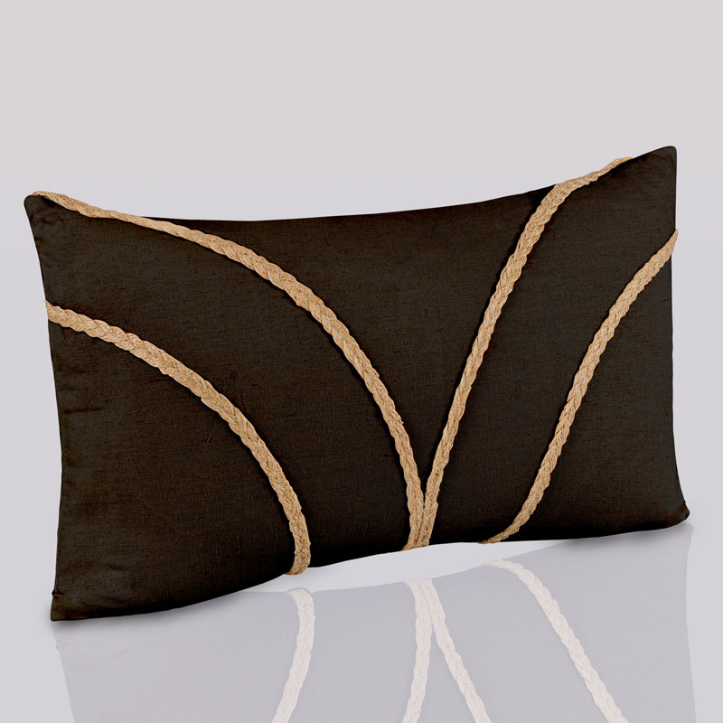 Coussin rectangulaire 'Bahia' noir