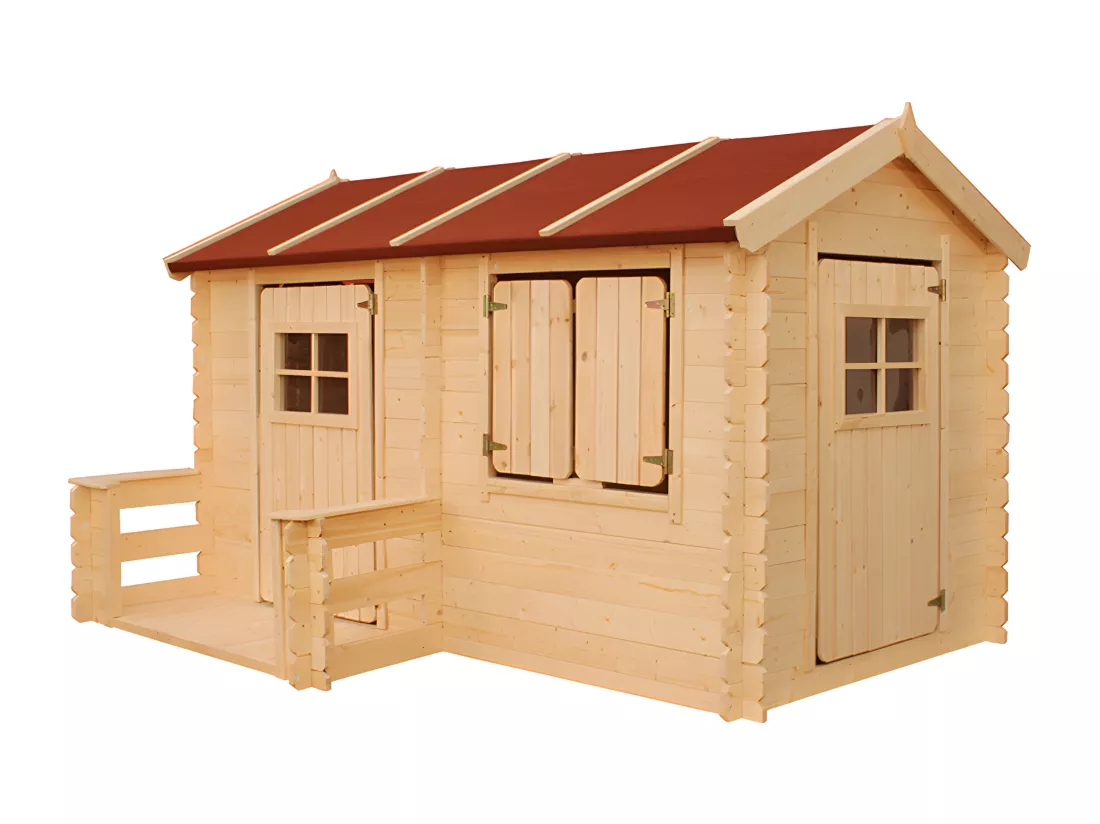 Maison en bois pour enfants - 146x241xH151cm/2.63m2 - Timbela M503