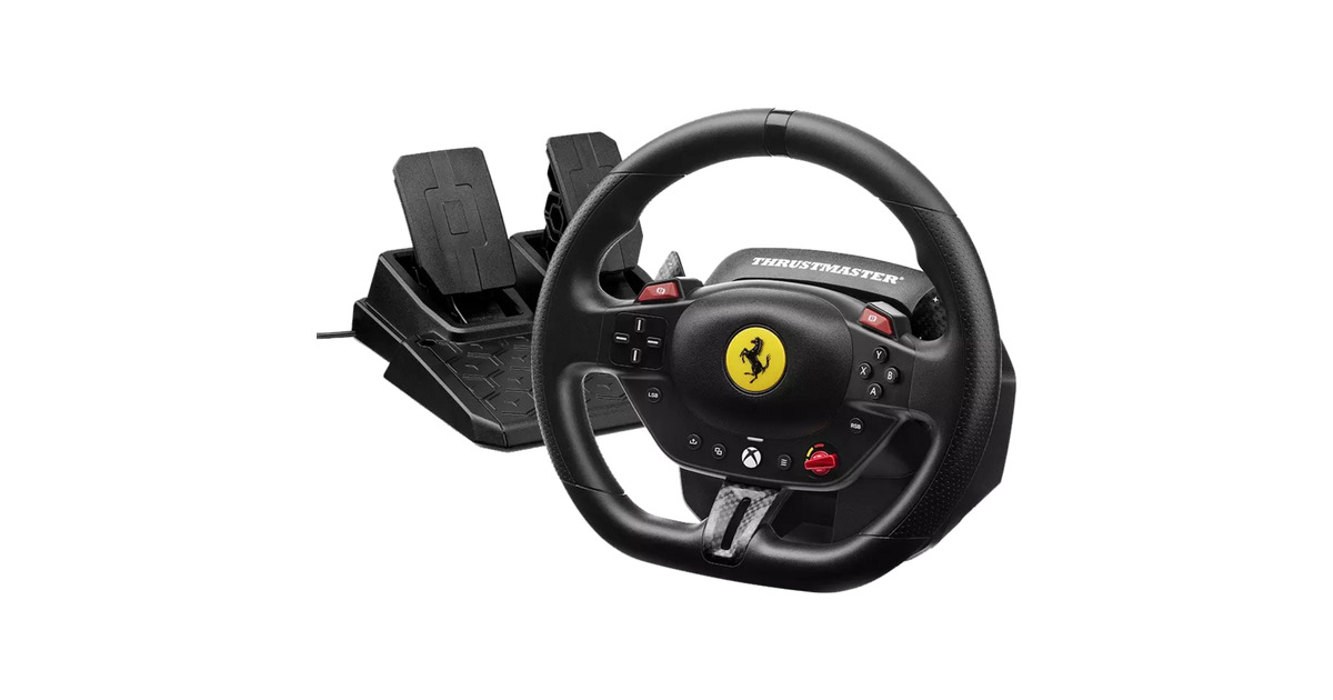 ThrustmasterT98-X Ferrari 296 GTS stuur  (Zwart, Voor Xbox en pc)