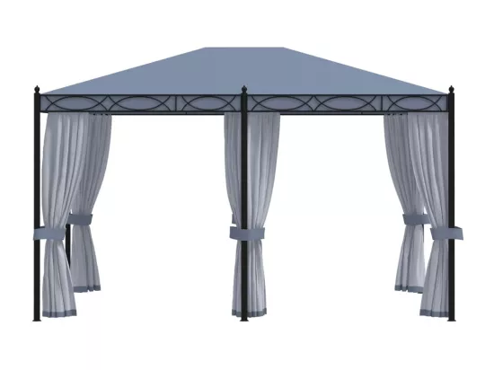 Tonnelle avec moustiquaire 3x4 m Anthracite Acier