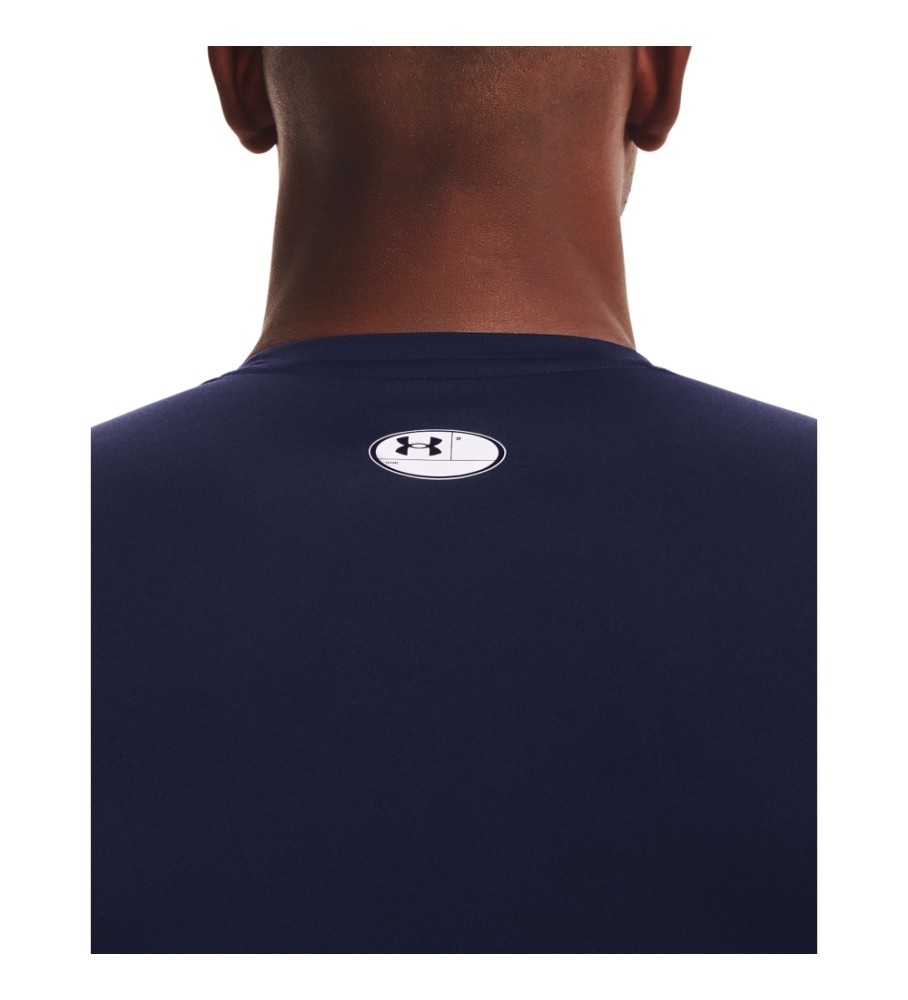 Camiseta de manga curta Under Armour HeatGear Armour, azul marinho