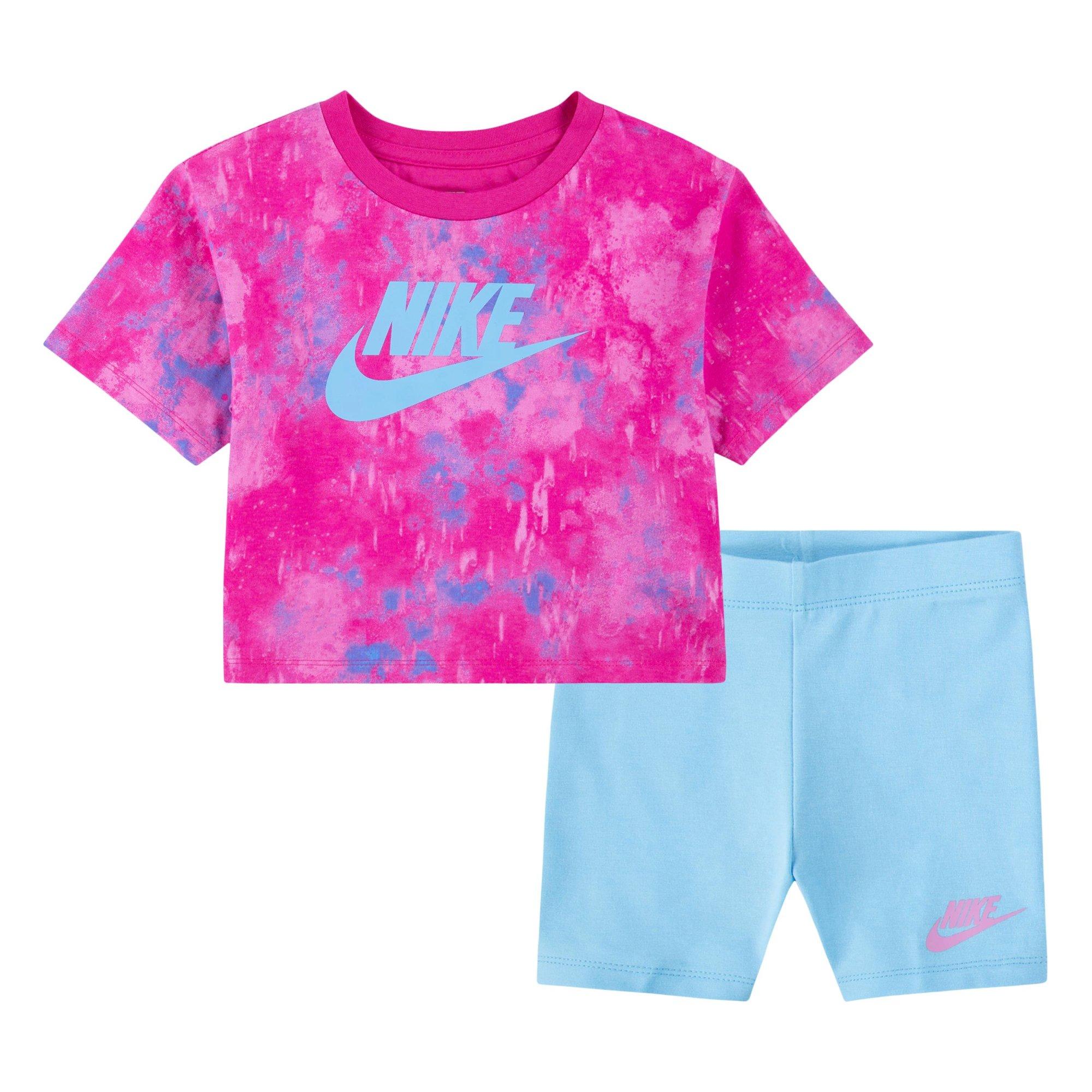 Nike AOP Boxy T Shirt And Bike Shorts Infant