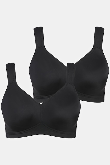 Mikrofaser-BH, 2er-Pack, ohne Bügel, vorgeformte Cups