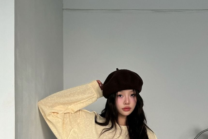 SeoulPop - Licht gebreide top met lange mouwen