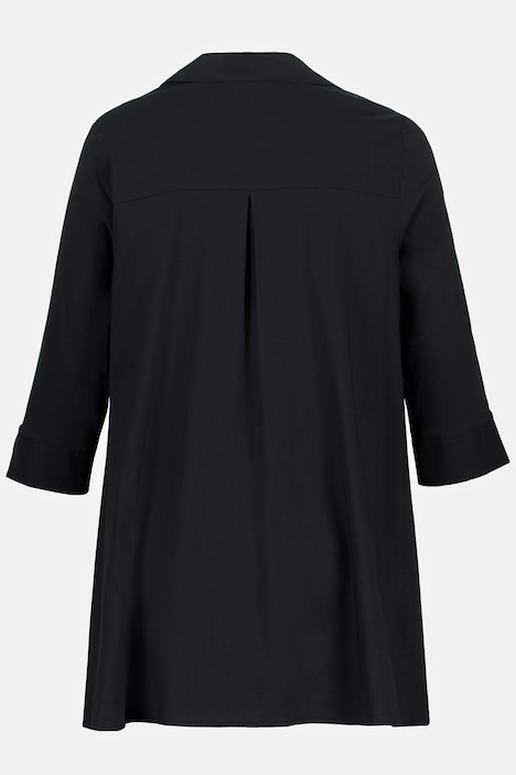Bluse, Godeteinsätze, A-Linie, Hemdkragen, 3/4-Arm