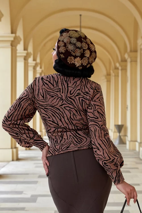 Miss Candyfloss Otylia Dora gebreide cardigan in chocolade