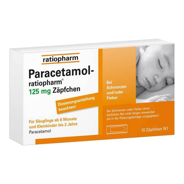 Paracetamol ratiopharm 125 mg Sgl.-Suppositorien, 10 St