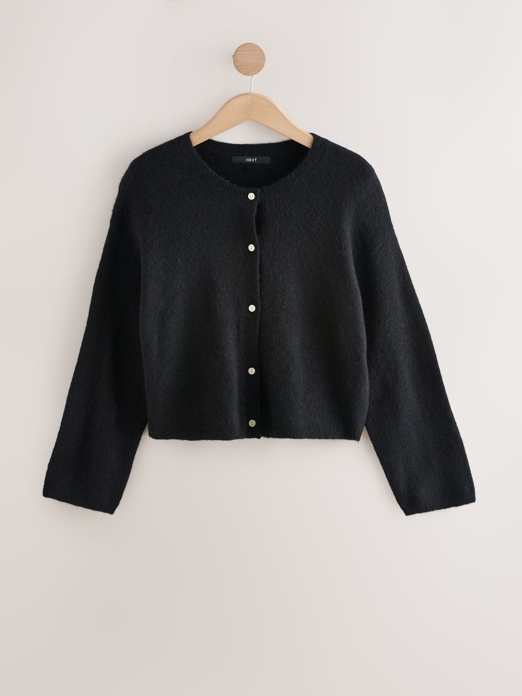 Zwart - Soft Touch Ronde hals Gebreid Vest Met Wol