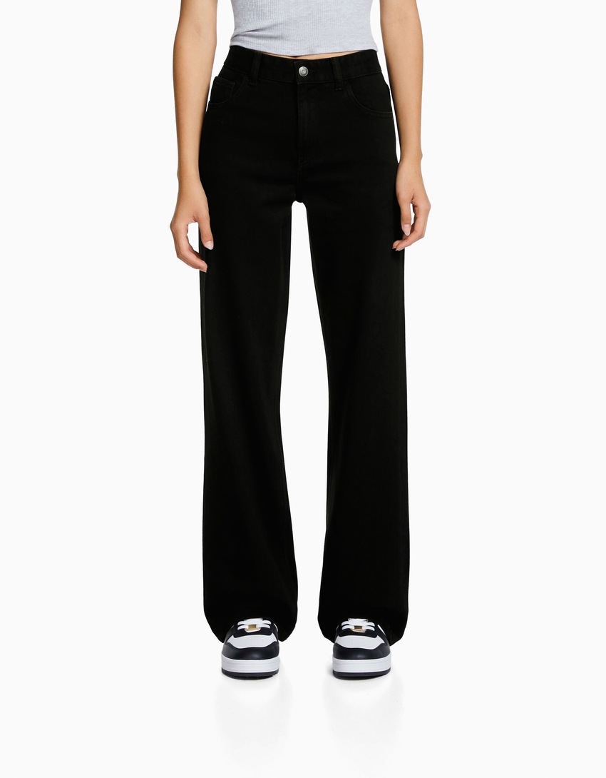 Calça jeans de perna larga