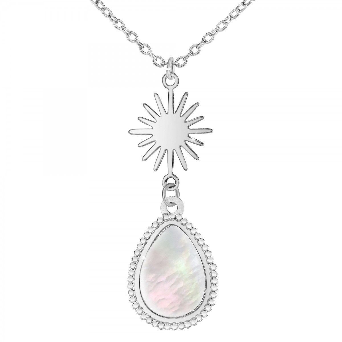 Collier SC Bohème orné de nacre grise