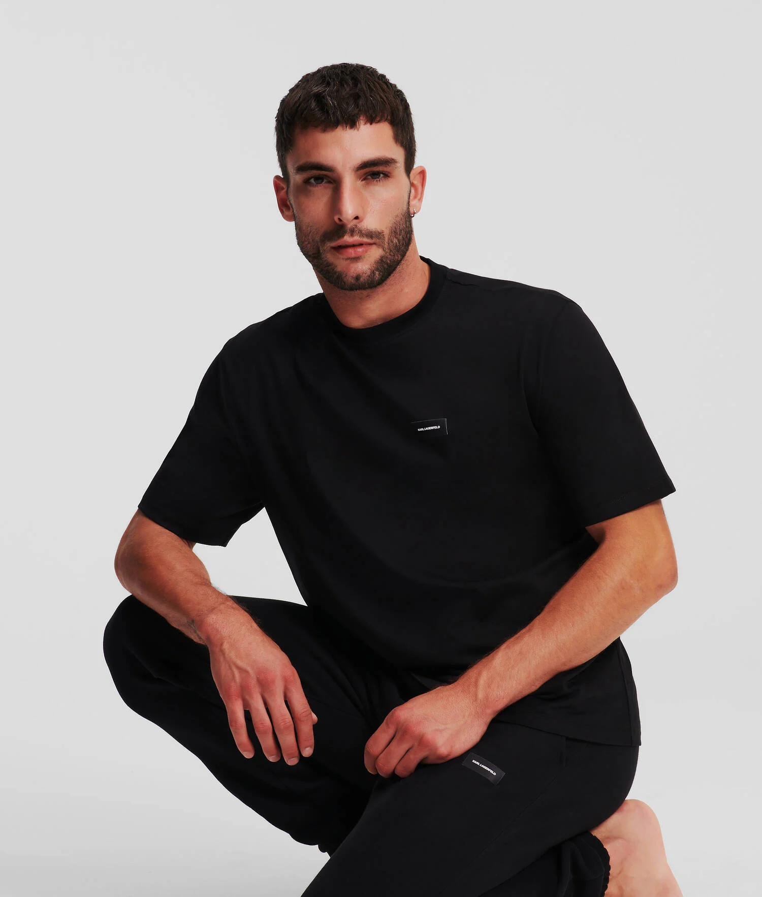 T-SHIRT LOUNGEWEAR AVEC LOGO KARL - Noir