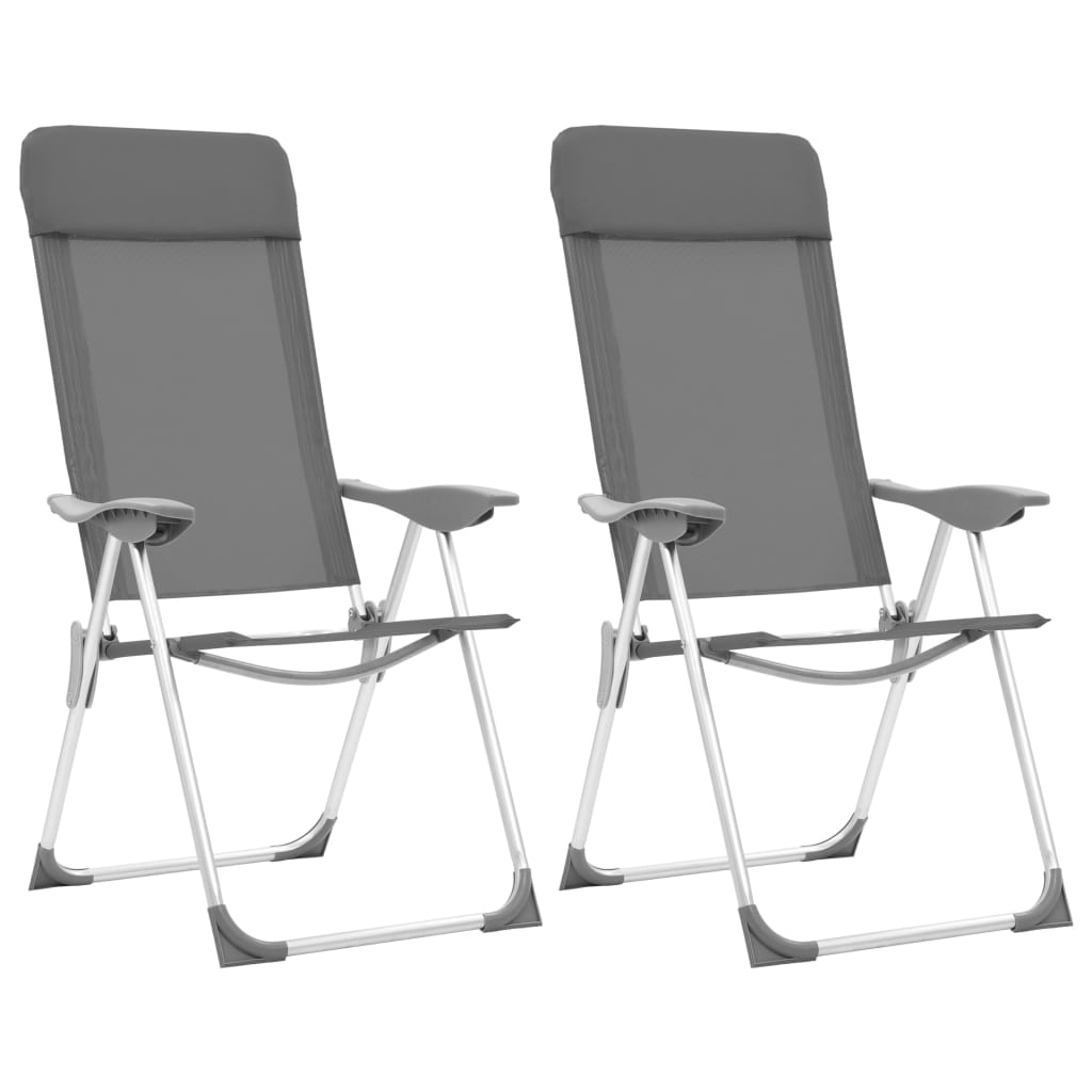 Conjunto de 2 Cadeiras de Jardim Vidaxl Cinza