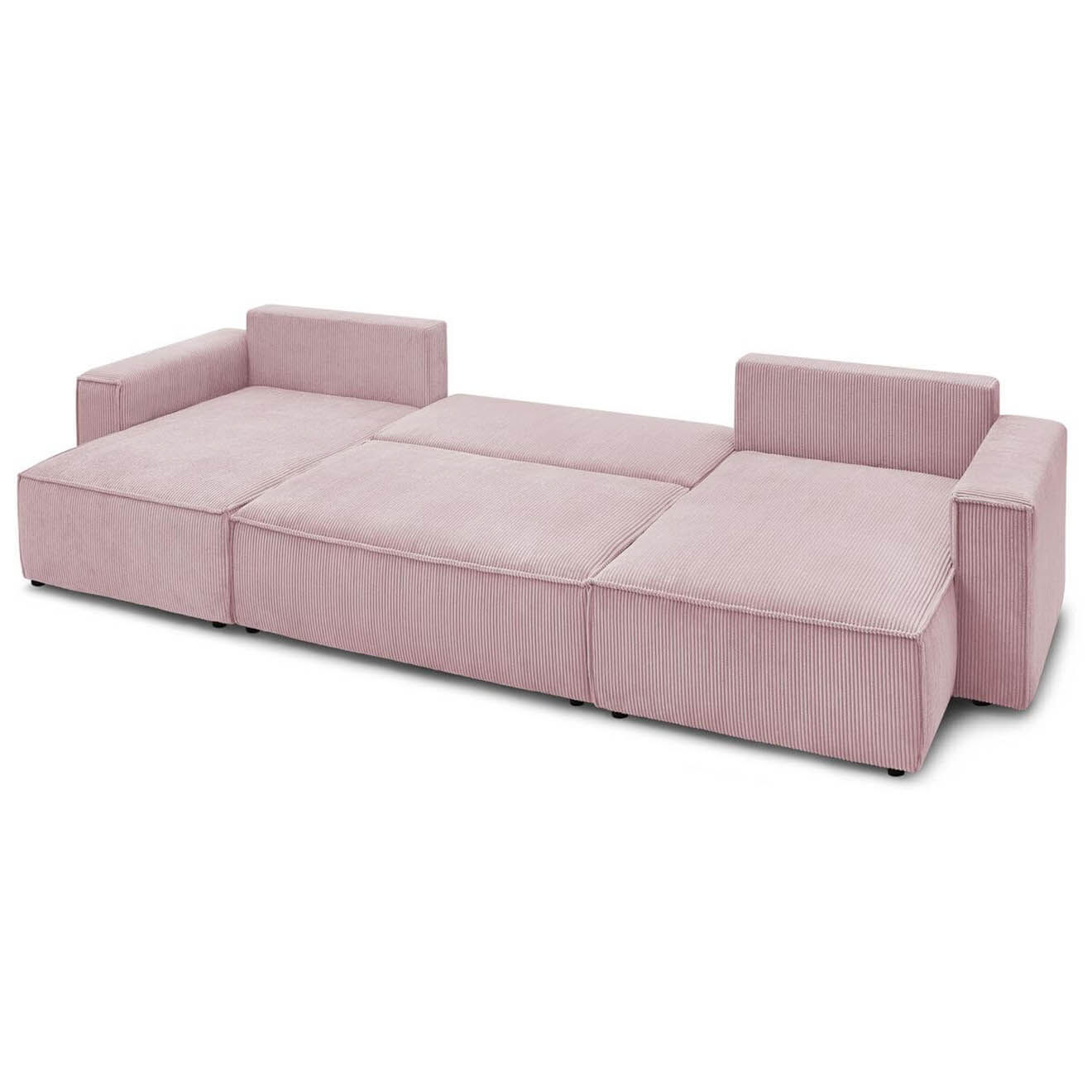 Bobochic Canapé d'angle panoramique nihad rose  - 386x153x95 cm