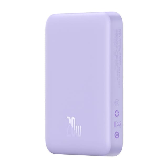 Powerbank Baseus Magnetic Mini 10000mAh, USB-C 20W MagSafe (lilla)