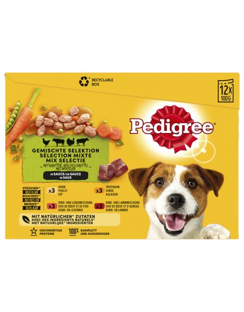 Pedigree Maaltijdzakjes Adult Selection Multipack - Hondenvoer - 12x100 g