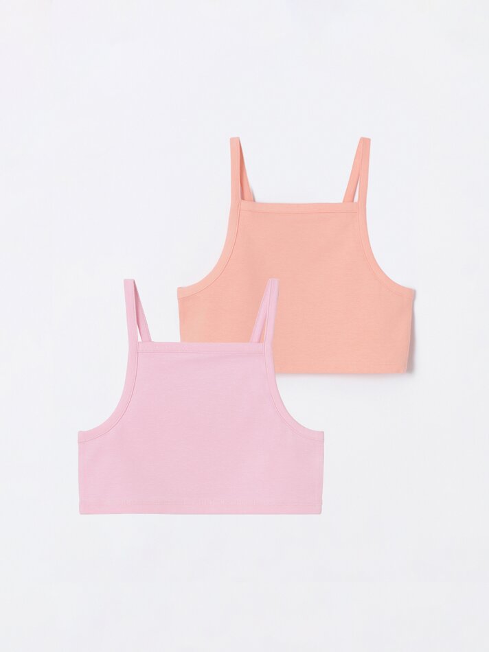 Conjunto com 2 regatas básicas - Rosa Fluorescente