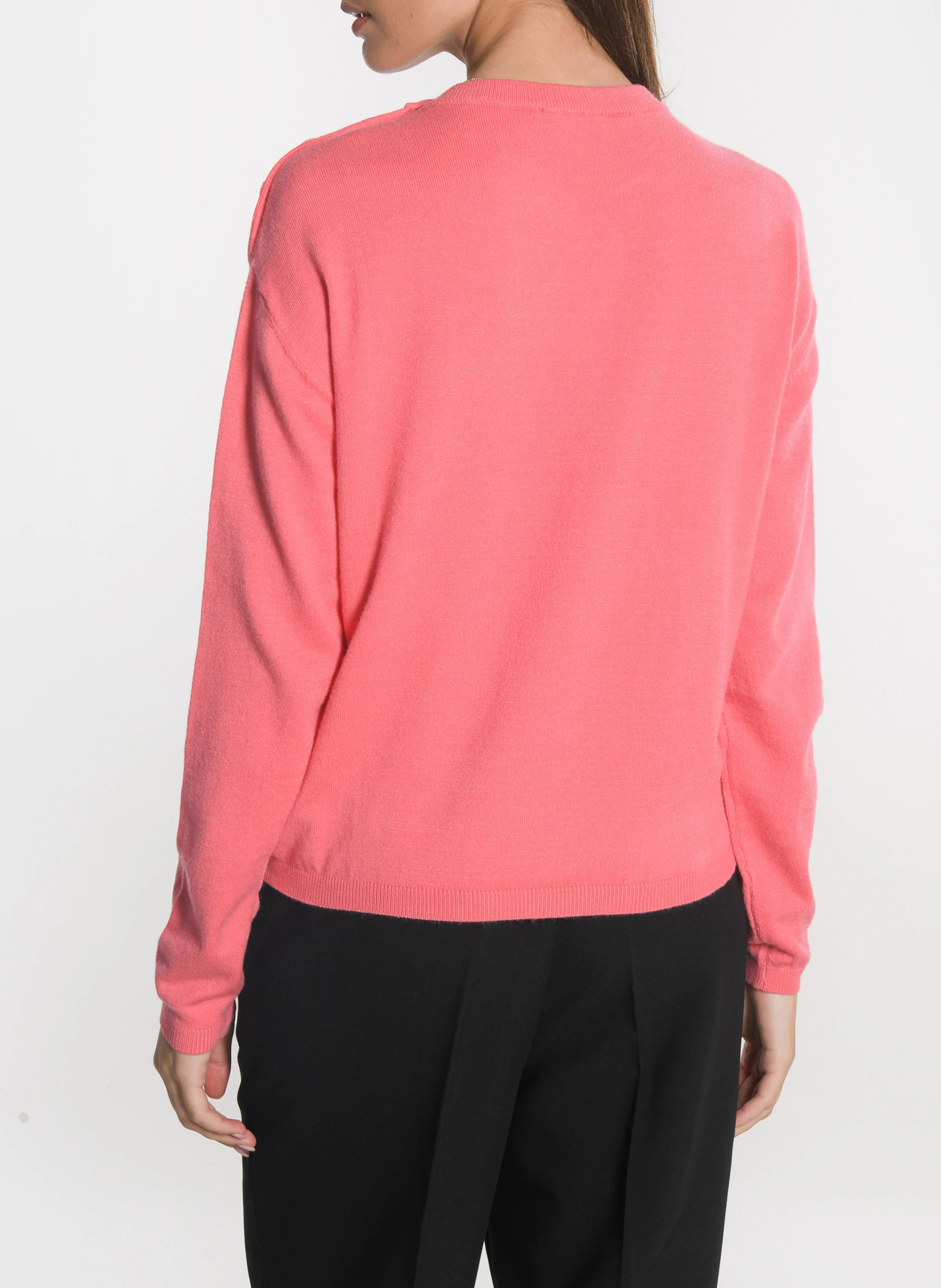 NOLWENN - Pull droit en maille mélangée | Rose