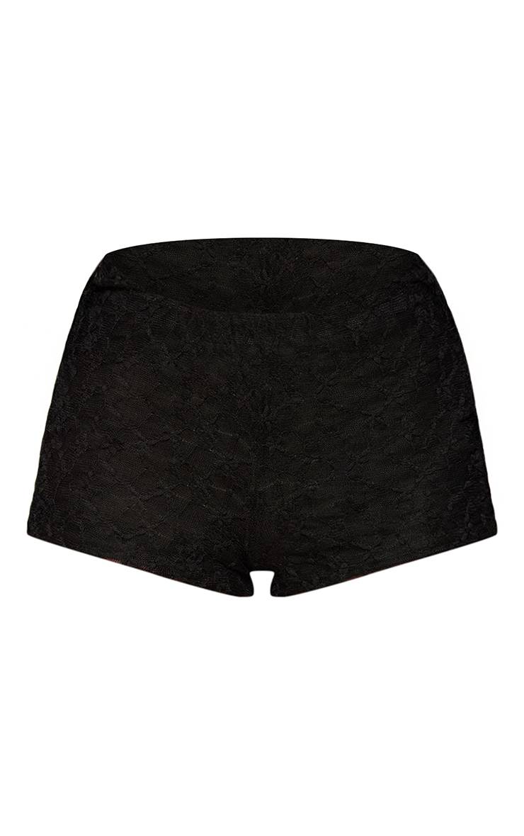 Noir Ensemble Coordonné Short En Dentelle