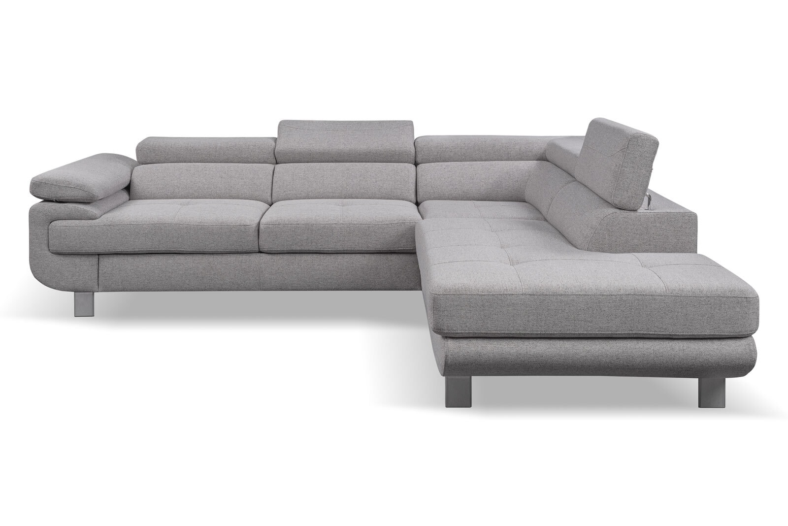 Ecksofa Lotos 275x73x230 cm Grau Webstoff