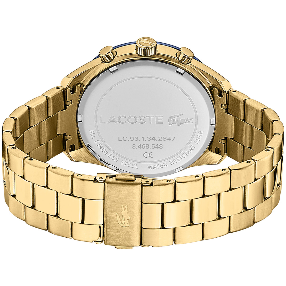 Montre Lacoste homme chronographe acier doré jaune
