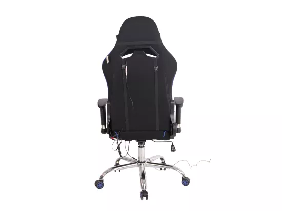 Chaise de bureau - Tissu & Métal chromé - Noir / Bleu - Limit XM