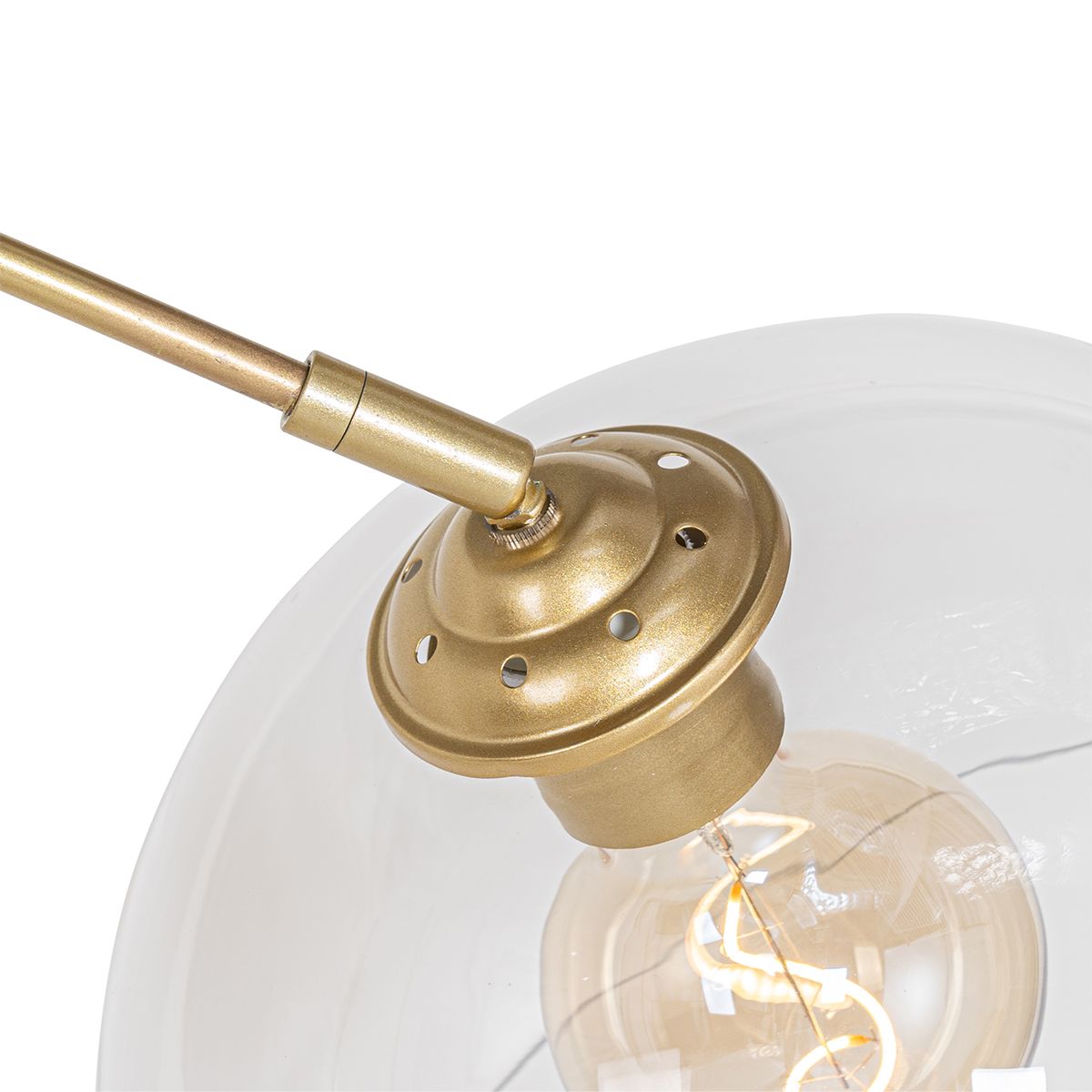 Moderne booglamp messing met helder glas - Arc