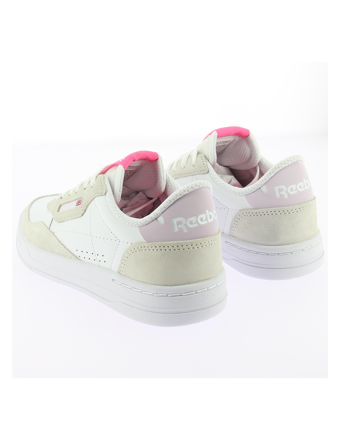 reebok sneakers femme court peak blanc/beige/rose